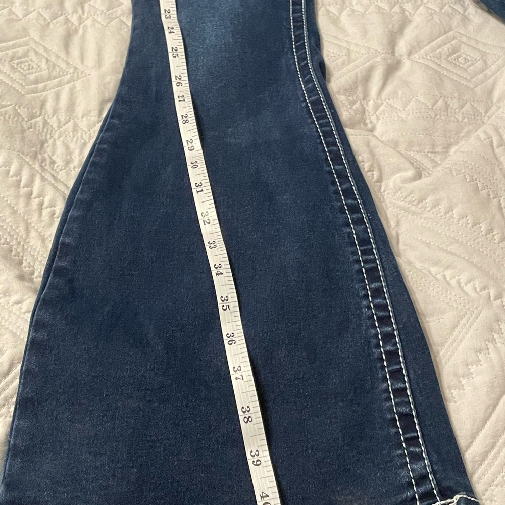 BAMBOO Dark Blue Flare Women's Jeans - Picture 8 of 13